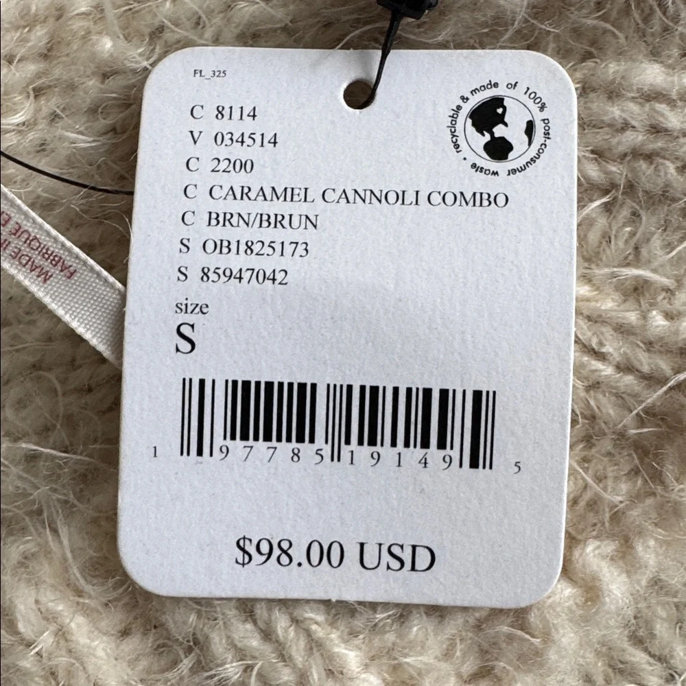 Free People Snow Bird Sweater in Caramel Size Small NWT - Picture 6 of 6